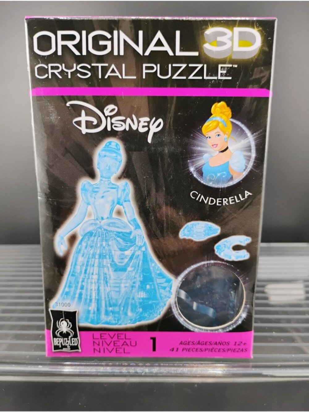 Original 3D Crystal Puzzle Disney Cinderella 41 Pieces Ages 12+